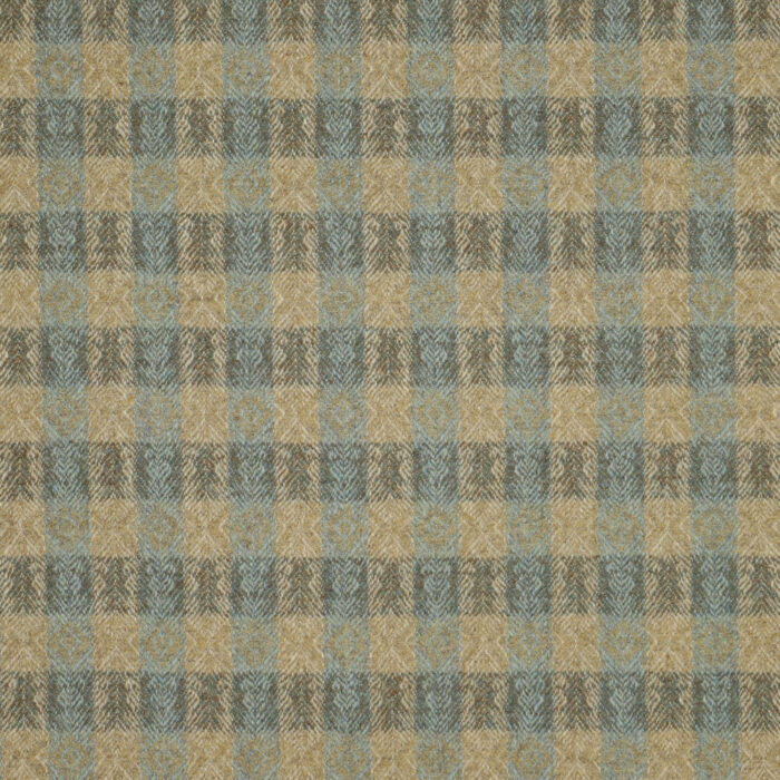 Oakes Interiors Fabric in Aqua/Rust by MOON.