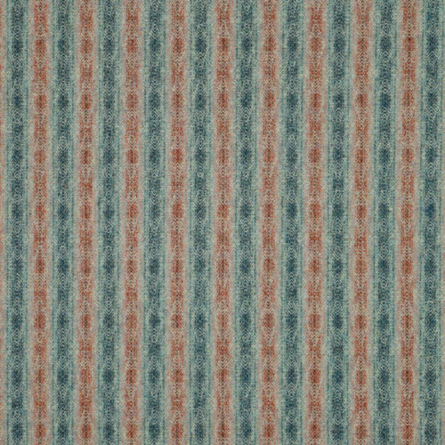 Netherfield Interiors Fabric in Aqua/Rust by MOON.