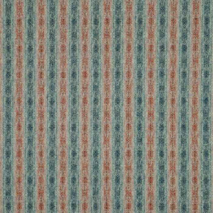 Netherfield Interiors Fabric in Aqua/Rust by MOON.